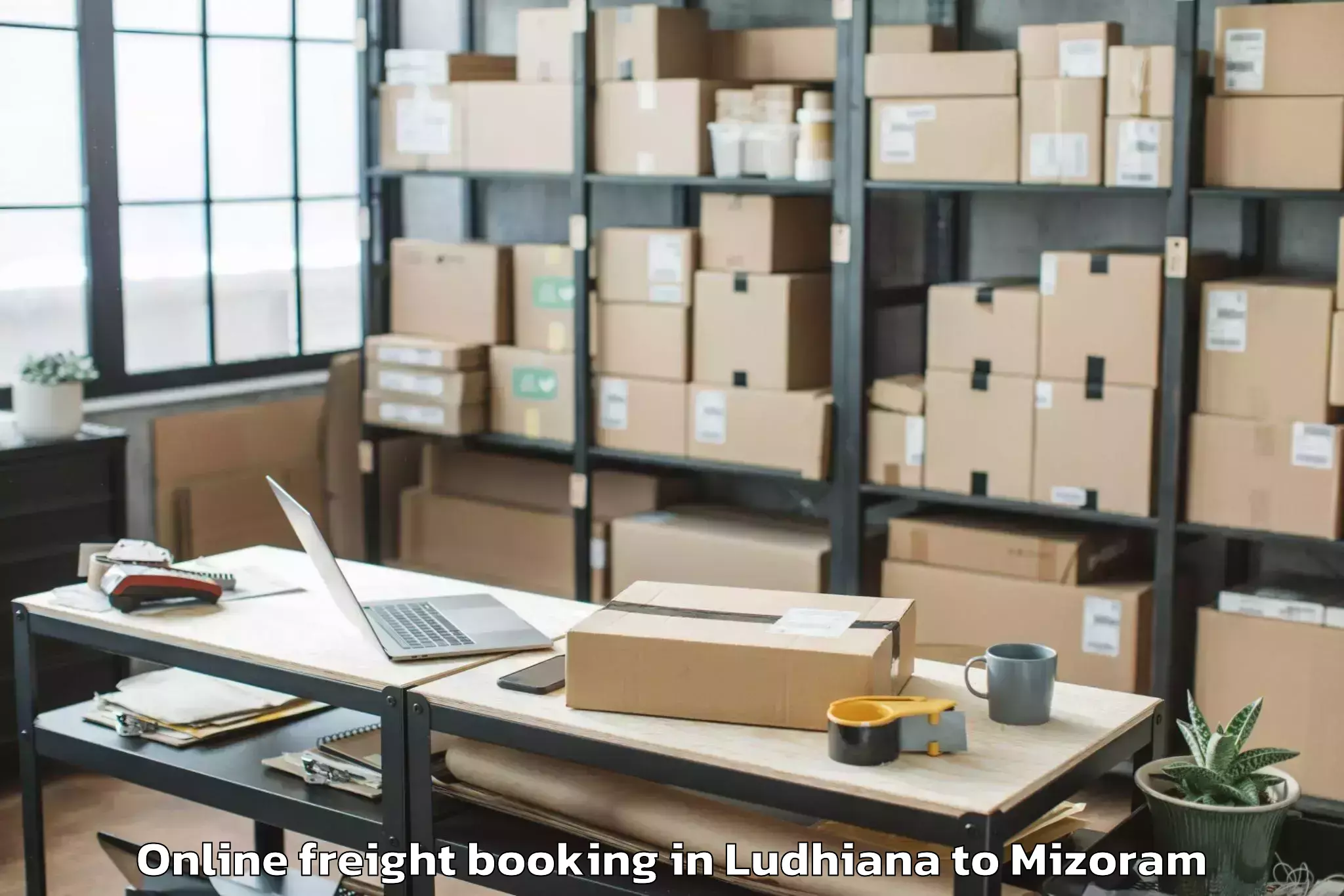 Ludhiana to Khawzawl Online Freight Booking Booking